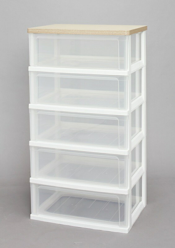 【アイリスオーヤマ】【リビング・クローゼット・押入れ収納】ウッドトップチェスト　WTW-545　フレンチオーク【送料無料】（収納家具、チェスト、洋服タンス、キャビネット、衣類収納ボックス）