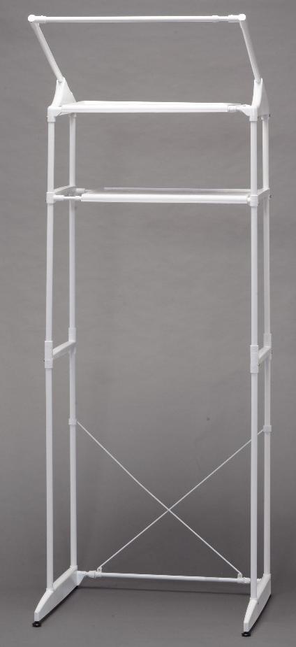 【アイリスオーヤマ】ハンガーバー付ランドリーラック (ホワイト) HLR-181P 【送料無料】(洗面収納、洗濯機ラック、スチールラック、スチールシェルフ、メタ...