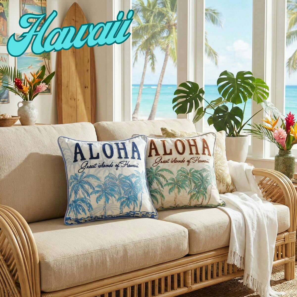 Hawaii購入品 クッションカバー2枚セット 楽天市場】ハワイアンクッションカバーの通販