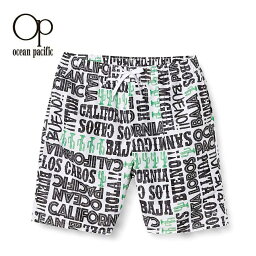 OP 水着 ocean pacific オーシャンパシフィック メンズ サーフパンツ ボードショーツ トランクス 水陸両用 ブランドロゴ総柄デザイン水着 518424