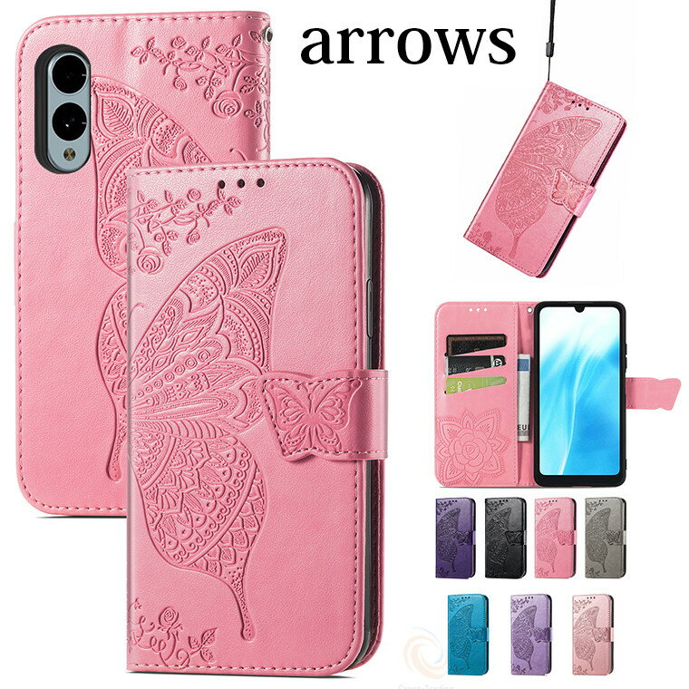 乐天商城 - arrows We2 ケース アローズ We2 f-52e ケース arrows We2 FCG02 UQ mobile?手帳ケース arrows We2 Plus f-51e 手帳型 保護ケース ポケット付き 蝶柄 au アローズ We2 プラス カバー かっこいい arrows We2 Plus スマホケース