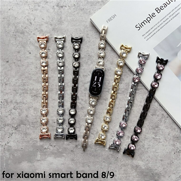 乐天商城 - Xiaomi Smart Band 10 換えバンド ステンレス Xiaomi Smart Band10 バンド 猫 ラインストーン 交換ベルト 高質量 Xiaomi Smart Band 9 バンド ストラップ 防水 耐汗性 耐久性 シャオミ スマートバンド10 バンド