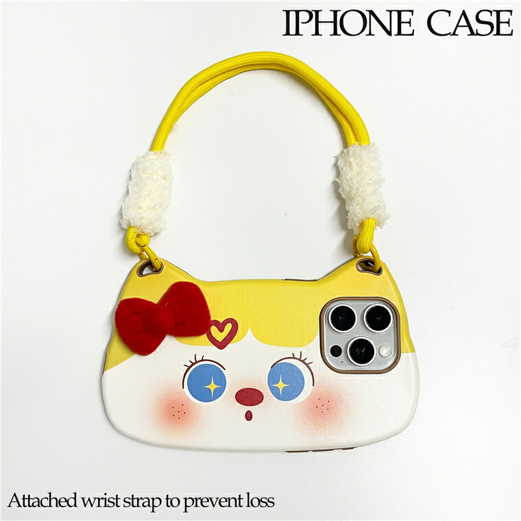 アイフォーン 16 プロ ケース iPhone 16Pro ストラップ付 ハンドバッグ 蝶ネクタイ キャット ネコ iPhone 16ProMax iPhone 16 iPhone15 15Pro iPhone15ProMax iPhone 14ProMax iPhone14 Pro かわいい キュート ファッション おしゃれ