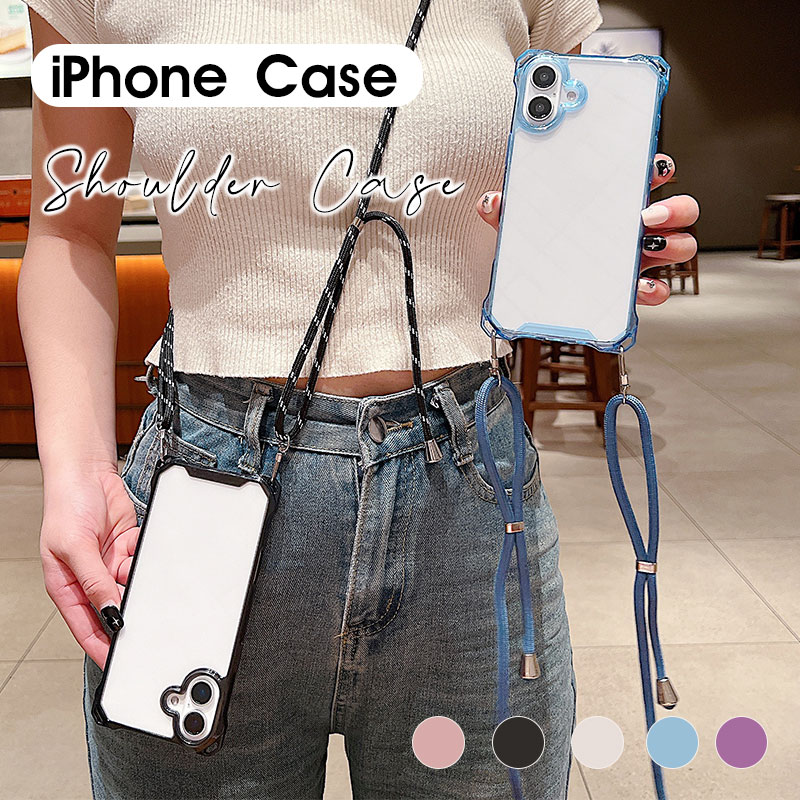 乐天商城 - iPhone 17 ケース ストラップ付き iPhone 17 Air ケース クリア iPhone 17 Pro カバー iPhone 17 Pro Max ケース ショルダー iPhone17 カバー カメラレンズ保護 iPhone 16 Pro カバー かわいい 透明 アイフォン16 カバースマホショルダー