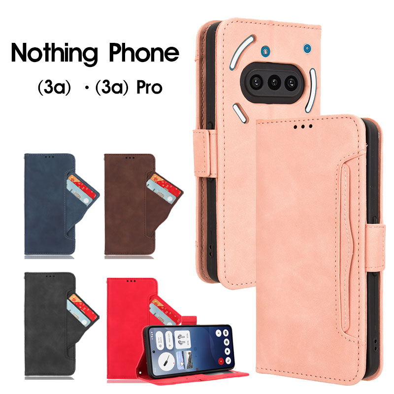 Nothing Phone (3a) カバー Nothing Phone (3a) Pro ケース 耐衝撃 Nothing Phone 3a カバー カード収納 ナッシング フォン phone3a ケース スタンド機能 Phone 3a Pro カバー カメラ保護 手帳型 人気 マグネット かわいい オシャレ レザー 革 スマホケース