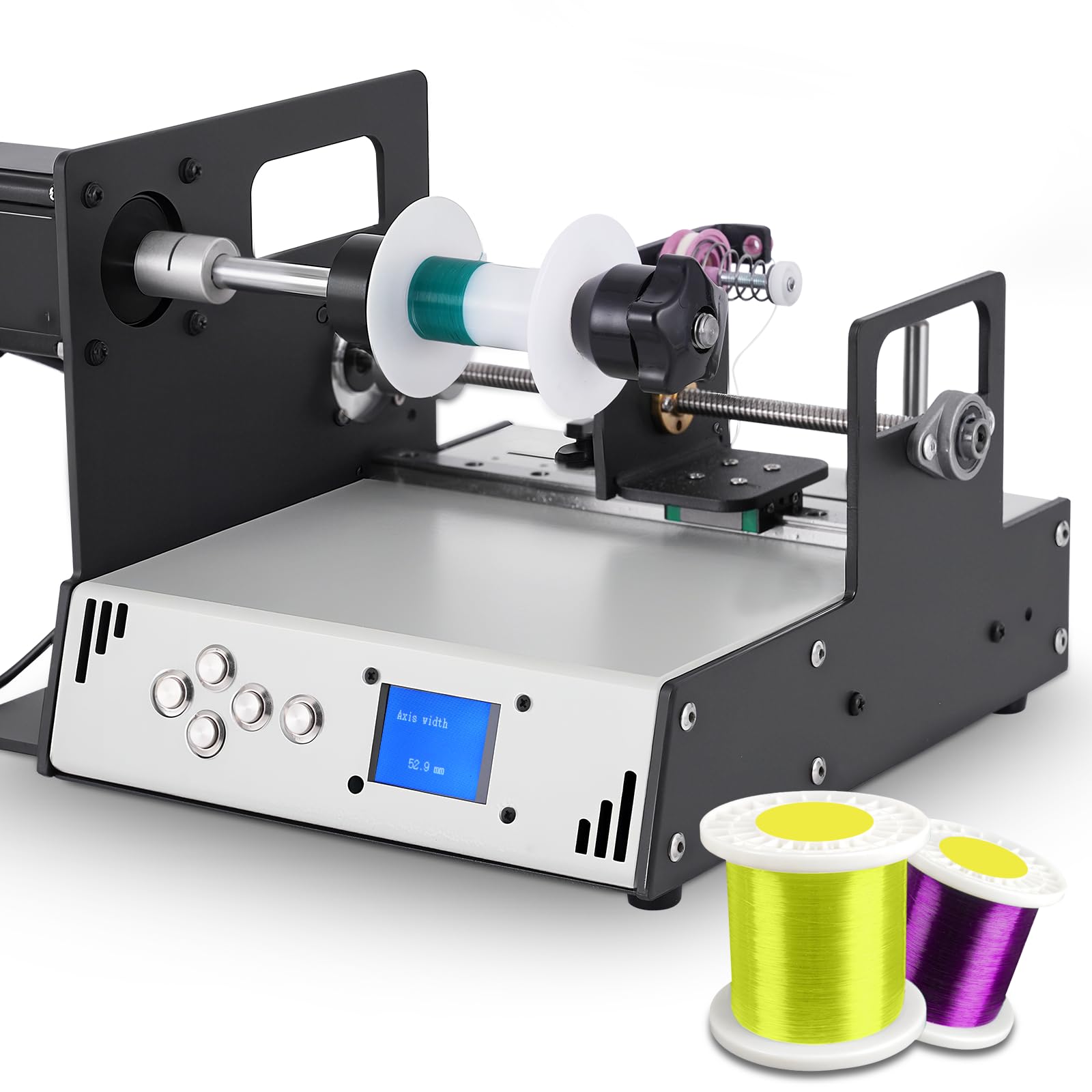 糸巻き機 電動 巻線機 釣りライン巻き PEライン0.3～10号に適用 釣り糸・金属糸・手縫い糸の巻き取り 20～46AWG デジタル制御 自動精密整列巻き ±0.01mmの精度 釣り/家庭/工業用