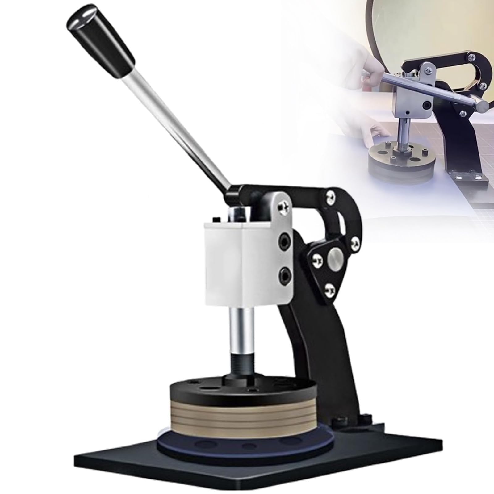 手動丸型サンプルカッター、テキスタイルカーペットサンプルカッター、切断直径112mm、切断面積100cm²..