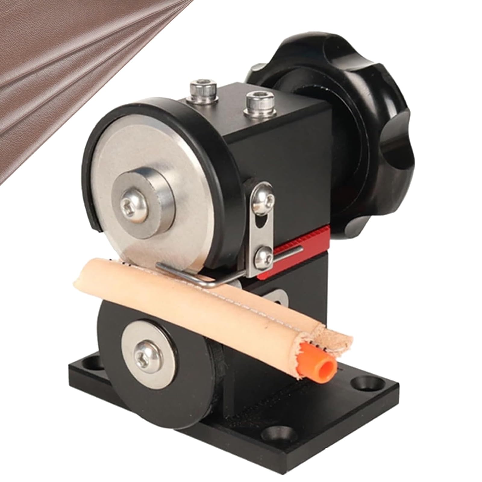 ハンドヘルドレザークラフトカッティングマシン、DIYレザートリミングマシン、0～4mmの厚み調整可能、..