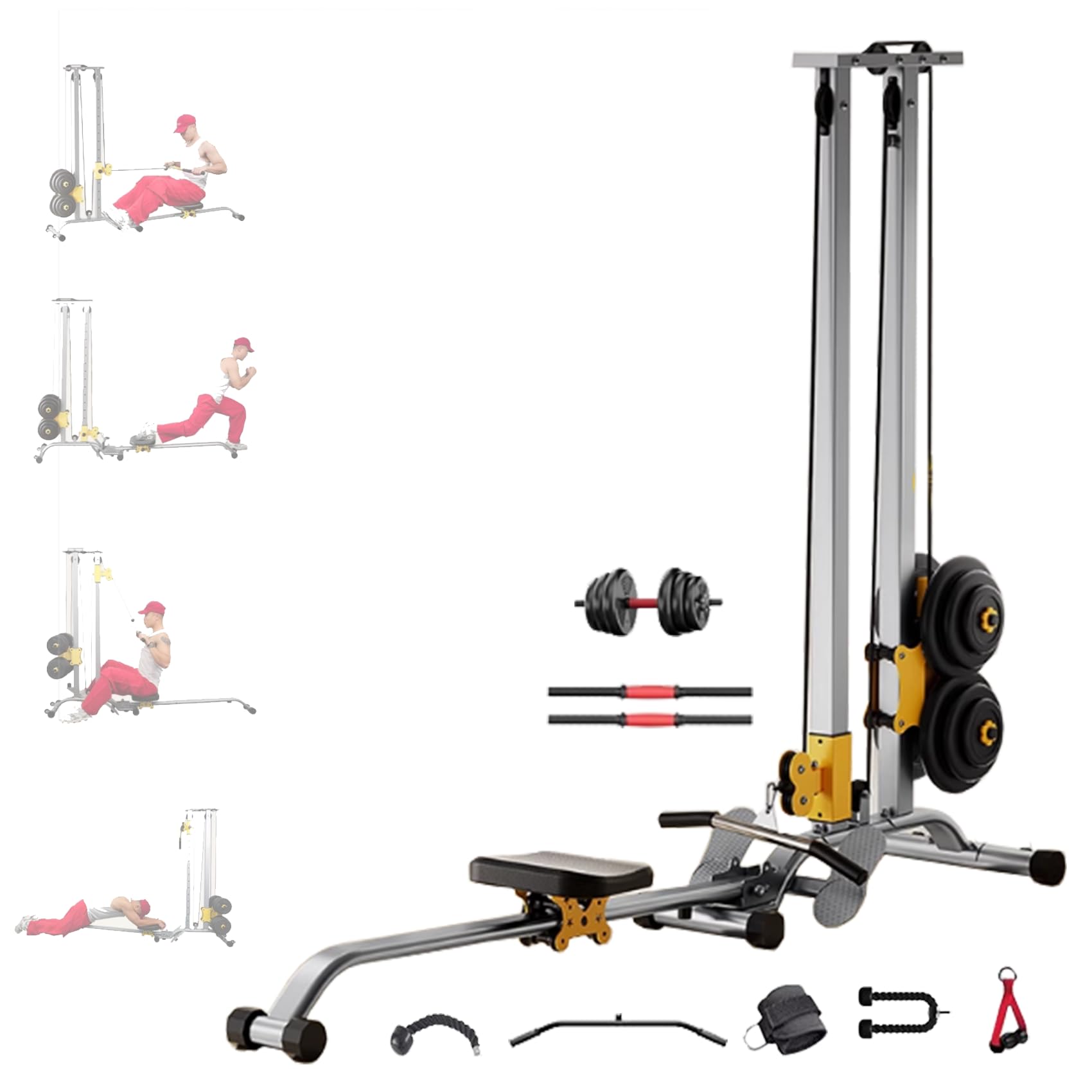 ラットプルマシン 自宅 ローイングマシン 筋トレ ケーブルマシン ラットプルダウン ホームジム シーテ..