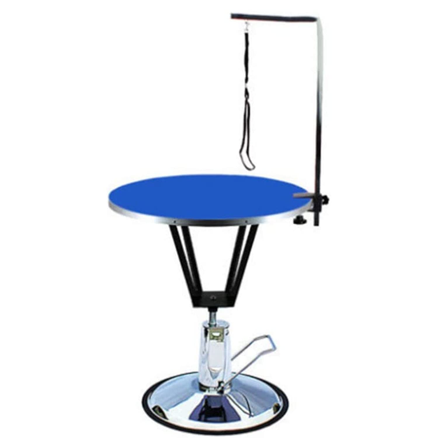 ペットグルーミングテーブル ネコ 犬 トリミング 台トリミングテーブル空気圧バスグルーミング表油圧グルーミングテーブルペットスタイリングテーブル猫と犬の入浴とせん断高さ80-90cm調整可能なラウンドテーブル 自宅用/業務用