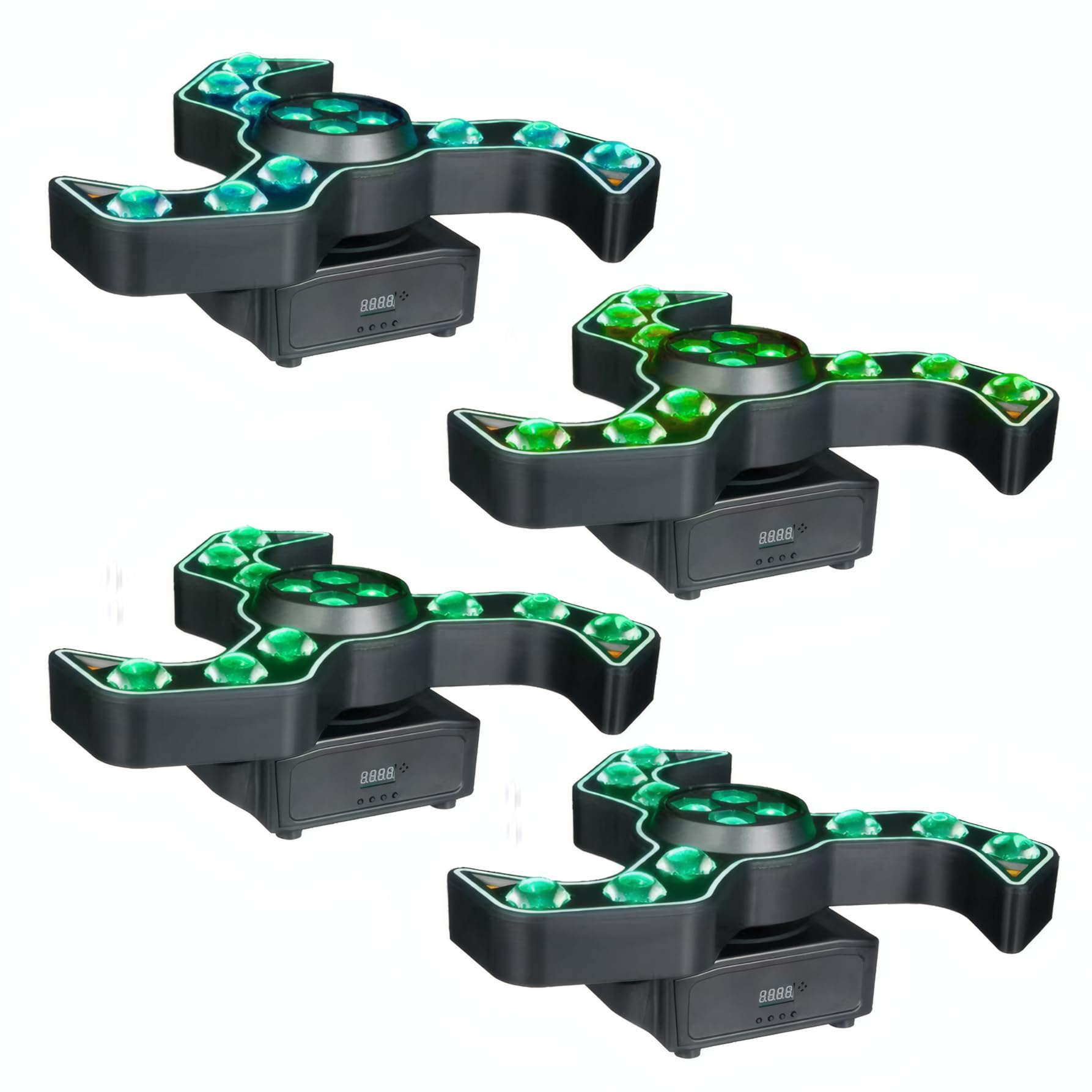 4PCS移動ヘッドDJライト、150W RGBW LEDディスコステージライトストロボ照明、混合照明効果、パーティ..