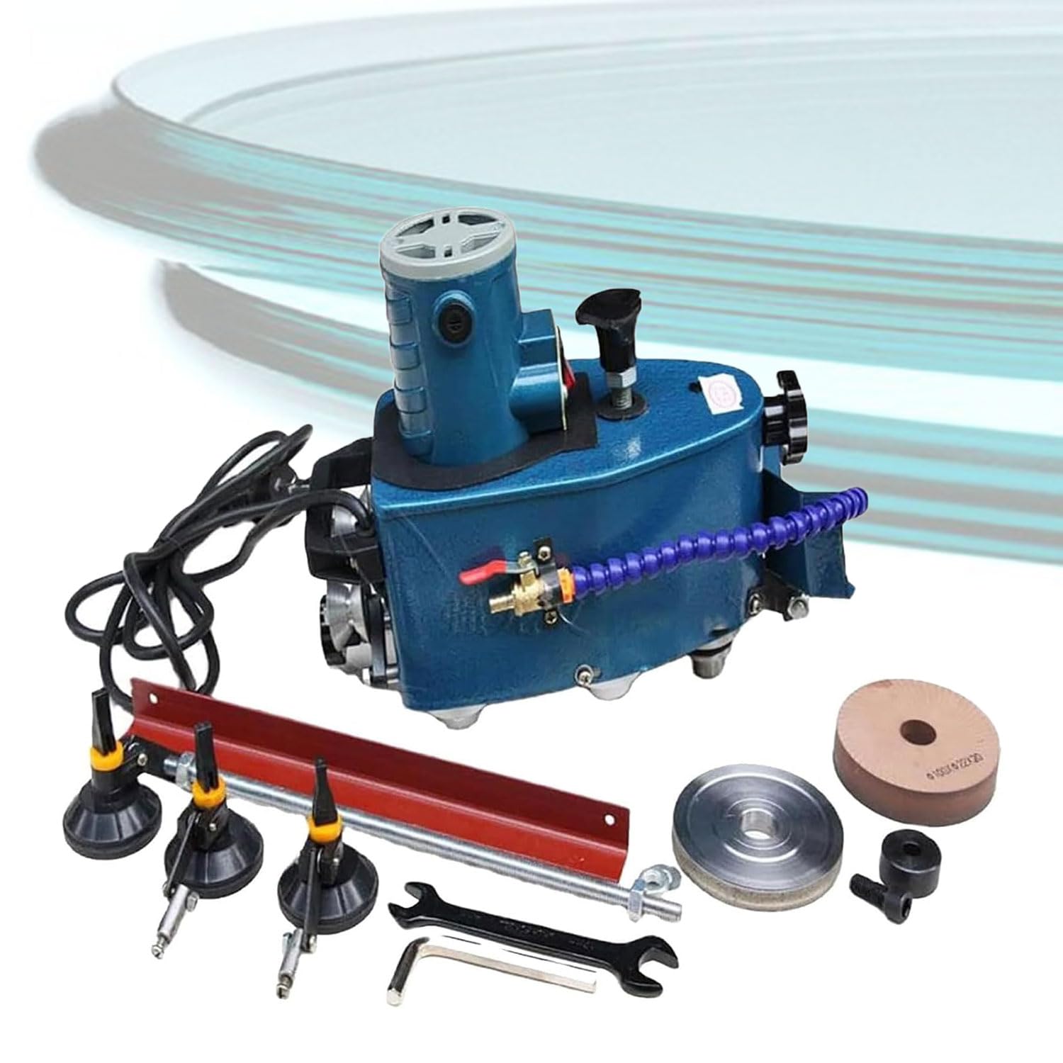 800W電気ガラスエッジングマシン、3-20mmストレートラウンドベベルガラスエッジャー、8000r/minアクリ..