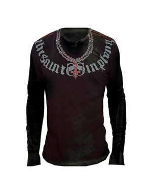 【THE SAINTS SINPHONY/セインツシンフォニー】QUALUDES・Tシャツ（長袖・ブラック・BLK）/メンズ【インポート】【セレカジ】【正規品】