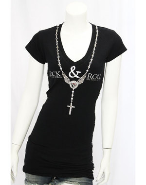 【THE SAINTS SINPHONY/セインツシンフォニー】KENNEDY・チュニック(半袖・ブラック・BLK)/レディース【インポート】【セレカジ】【正規品】 【THE SAINTS SINPHONY/セインツシンフォニー】KENNEDY・チュニック(半袖・ブラック・BLK)/レディース【インポート】【セレカジ】【正規品】