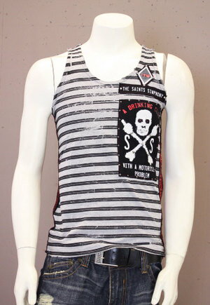 【THE SAINTS SINPHONY/セインツシンフォニー】JGRIZZLE・タンクトップ(CREWネック・ブラック・BLK)/メンズ【インポート】【セレカ...