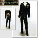 【CHRISTIAN AUDIGIER/クリスチャンオードジェー】ゴールドスカルプリントベロアスウェットセットアップ(ブラック・BLK)/レディース【インポート...