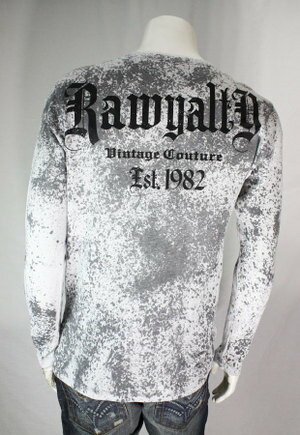 【RAWYALTY／ロウヤルティ】ネックレスモチーフロングTシャツ（グレー・GRY）/メンズ【インポート】【セレカジ】【正規品】