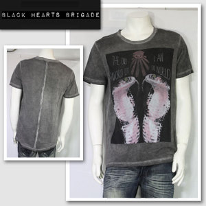 新作 LAセレブ着用 雑誌掲載【BLACK HEARTS BRIGADE/ブラックハーツブリゲード】FUTURE VISION Tシャツ(グレー・GRY)/メンズ【インポート】【セレカジ】【正規品】
