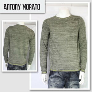 新作　LAセレブ着用　雑誌掲載【ANTONY MORATO／アントニ—モラート】オリーブニット（グリーン・GRN）/メンズ【インポート】【セレカジ】【正規品】