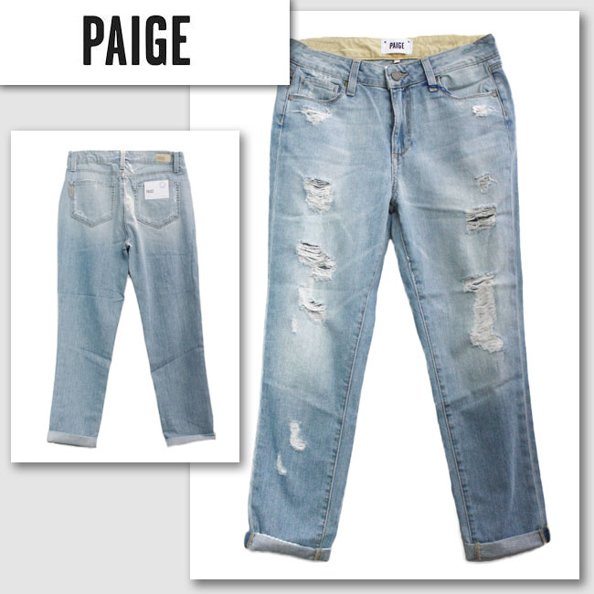 Low Top Jeans - 【PAIGE/ペイジ】ダメージボーイフレンドデニム（ブルー・BLE）/レディース【インポート】【セレカジ】【正規品】