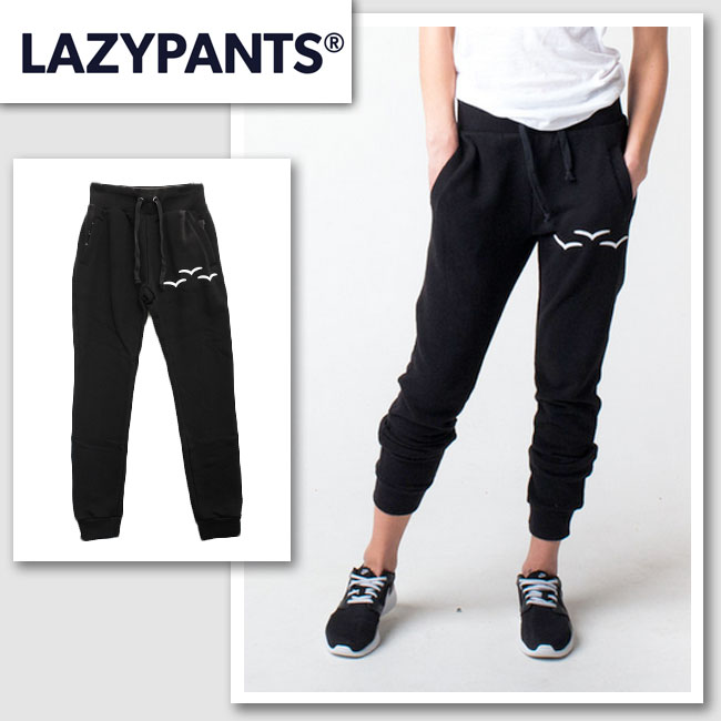 【LAZY PANTS/レイジーパンツ】カモメポイントスウェットスキニーパンツ（ブラック・BLK）/レディース【インポート】【セレカジ】【正規品】