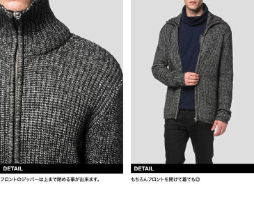 新作【ANTONY MORATO／アントニ—モラート】CARDIGAN WITH ZIP ニットジップカーディガン（グレー・GRN）/メンズ【インポート】【セレカジ】【正規品】