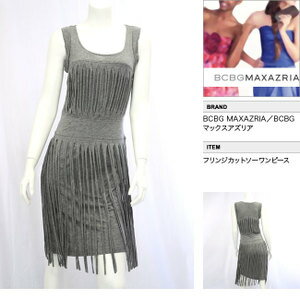 ビーシービージーマックスアズリア 【BCBG MAXAZRIA/BCBGマックスアズリア】 フリンジカットソーワンピース（グレー・GRY）/レディース【インポート】【セレカジ】【正規品】