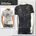 新作　LAセレブ着用　雑誌掲載【AFFLICTION/アフリクション】FRAGMENTEDリバーシブルTシャツ（ブラック・ホワイト・BLK・WHT）/メンズ【インポート】【セレカジ】【正規品】