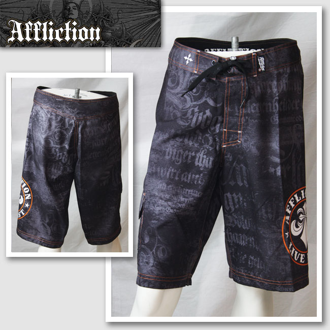 【AFFLICTION/アフリクション】ブレークボードスイムパンツ（ブラック・BLK）/メンズ【インポート】【セレカジ】【正規品】