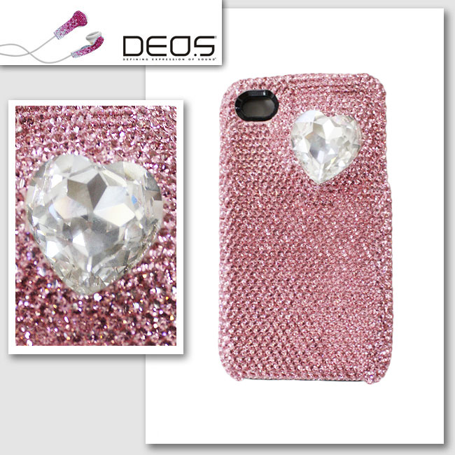 【SALE】【再入荷】【iPhone4/4s対応スマホケース】【DEOS／デオス】クリスタルiPhoneカバー（ハート）【インポート】【セレカジ】【正規品】