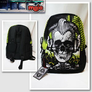 【Mojo Backpacks／モジョバックパックス】モヒカンスカルバックパック（ブラック・BLK）【インポート】【セレカジ】【正規品】