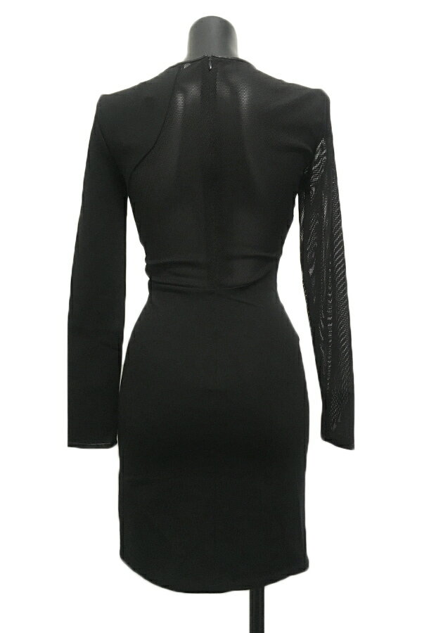 新作【REBECCA MINKOFF/レベッカミンコフ】BLACK DRESS メッシュ切り替えドレス(ブラック・BLK）レディース【送料無料】ブラックにメッシュの切り替えが大人かわいい！アシンメトリーなデザインがクールなドレスです。【セレカジ】【正規品】