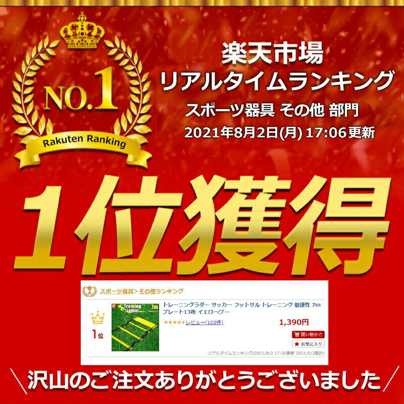 トレーニングラダー サッカー フットサル トレーニング 敏捷性 7m プレート13枚 イエロー/ブラック 黄/黒 ラダートレーニング 陸上バーゲン サッカー 用品 セール