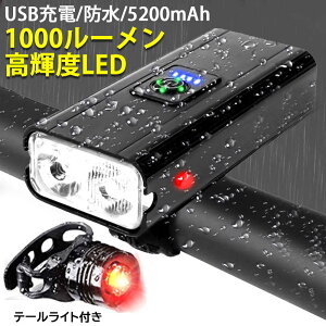 自転車 ライト led 防水 充電式 usb 充電 明るい 小型 自転車ライト usb充電 ヘッドライト テールライト セット 1000ルーメン 高輝度 強力 軽量