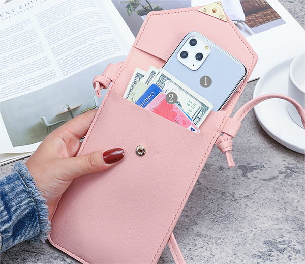 スマホショルダーバッグ ハート スマホポーチ スマホバッグ スマホポーチ スマホポ...