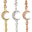 ブレスレット ハワイアンジュエリー 三日月 スクロール 波 サージカル ステンレス