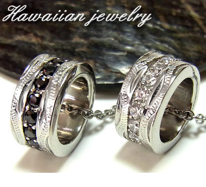 ネックレス ハワイアンジュエリー プルメリア スクロール ホヌ 石