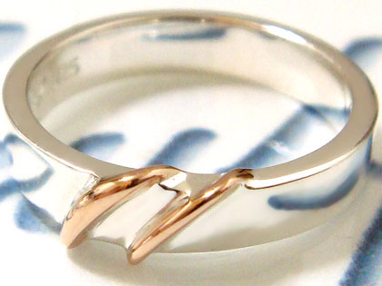 指輪 リング Sculpte スカルプテピンクゴールドシルバーリング