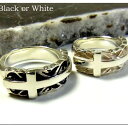 指輪 リング シルバーリング クロス 唐草 メンズ Black or White