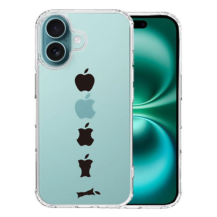 iPhone16 ケース ハイブリッド クリア 食べられるリンゴ カバー アイフォン16 iPhone 16 アイホン アイフォン スマホケース P2のサムネイル