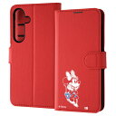 Galaxy S24 ケース SC-51E SCG25 SM-S921Q 手帳型 ディズニー レザー シンプル マグネット ミニーマウス_sitting2 カバー galaxys24 ギャラクシーS24 スマホケース