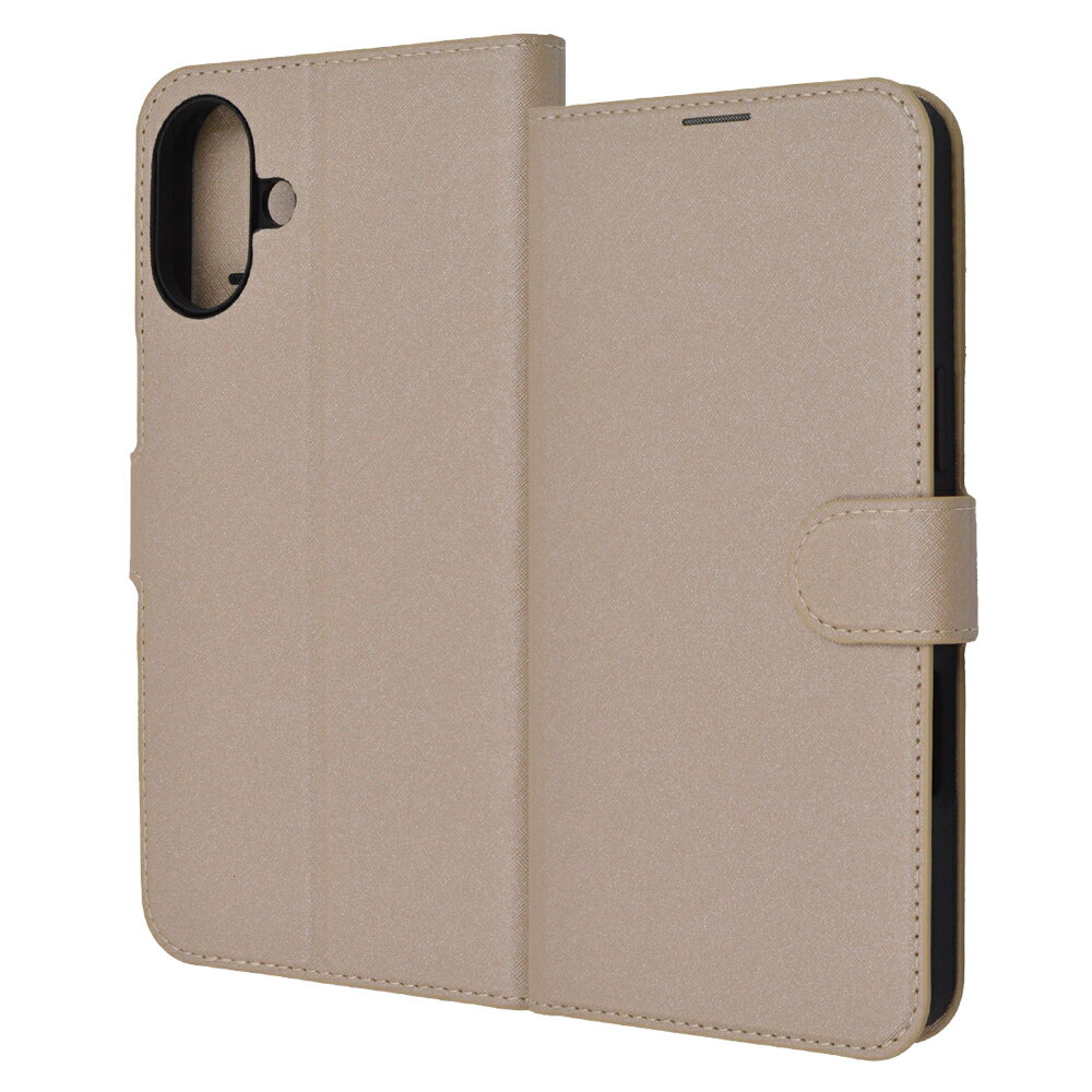 Rakuten - iPhone16Plus ケース 手帳型 耐衝撃 マグネットベルト シンプル レザー シャイニーベージュ カバー アイフォン16プラス iPhone 16 Plus アイホン アイフォン スマホケース