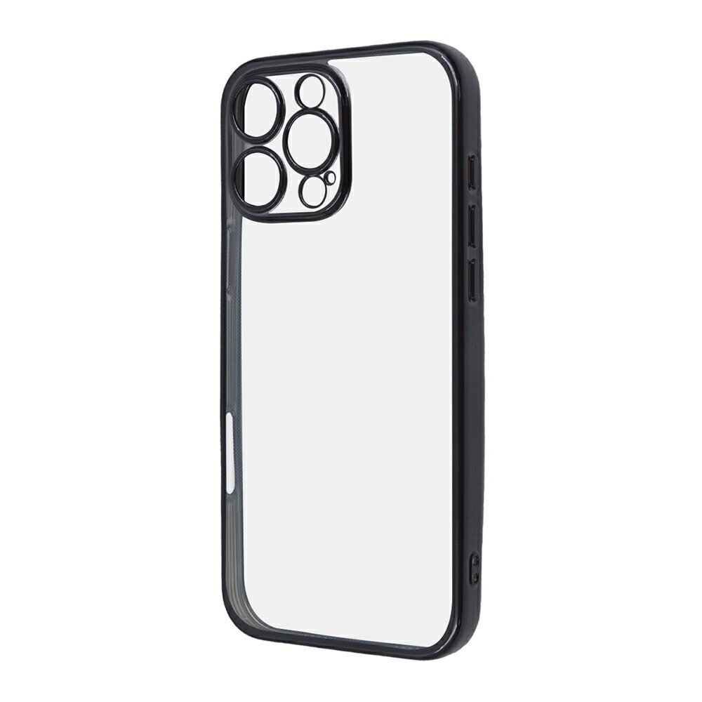 Rakuten - iPhone16ProMax ケース ソフトケース 精密設計 カメラ保護 衝撃吸収 バンパー メタリック TPU ブラック カバー アイフォン16プロマックス iPhone 16 Pro Max アイホン アイフォン スマホケース