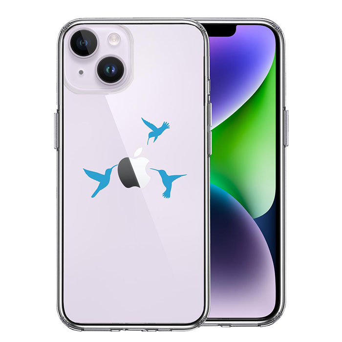 Rakuten - iPhone ケース 15 14 13 12 11 SE3 SE2 8 Plus mini Pro ProMax XS X SE 第3世代 第2世代 ハードケース ハイブリッド クリア ハチドリ ブルー カバー アイホン アイフォン スマホケース