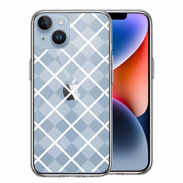 Rakuten - iPhone ケース 15 14 13 12 11 SE3 SE2 8 7 Plus mini Pro ProMax SE 第3世代 第2世代 ハードケース ハイブリッド クリア 格子柄 アペンド チェック ホワイト カバー アイホン アイフォン スマホケース