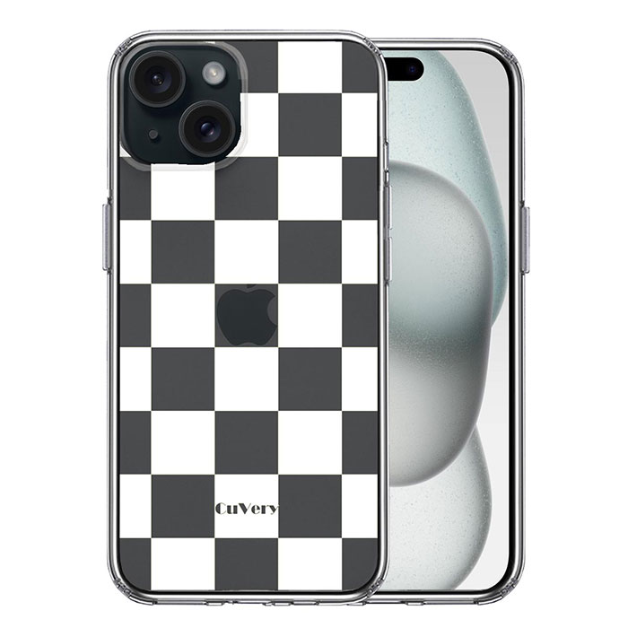 Rakuten - iPhone ケース iPhone 15 14 Plus ハードケース ハイブリッド クリア チェック ホワイト カバー アイホン アイフォン スマホケース