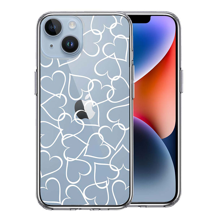 Rakuten - iPhone ケース 15 14 13 12 11 SE3 SE2 8 7 Plus mini Pro ProMax XS X SE 第3世代 第2世代 ハードケース ハイブリッド クリア CuVery ハート ホワイト カバー アイホン アイフォン スマホケース