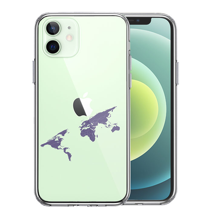 iPhone ケース 12 11 8 7 mini Pro ProMax XS X ハードケース ハイブリッド クリア 世界地図 カバー アイホン アイフォン スマホケース