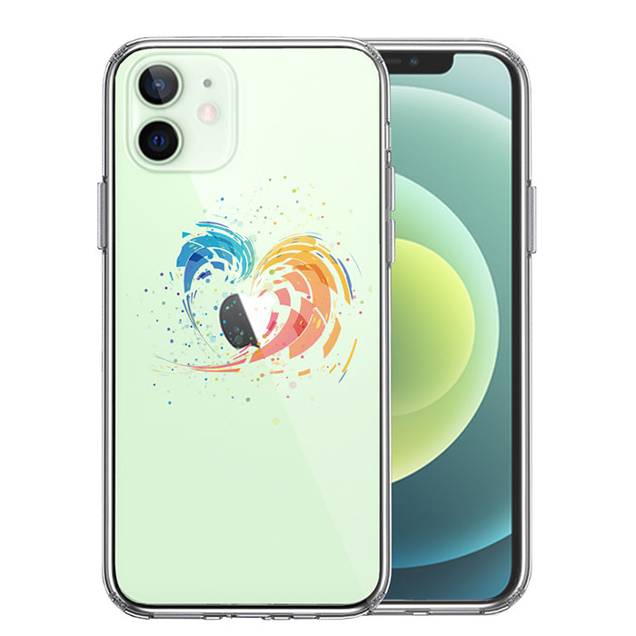iPhone ケース 12 11 8 7 mini Pro ProMax XS X ハードケース ハイブリッド クリア 幾何学 ハート カバー アイホン アイフォン スマホケース
