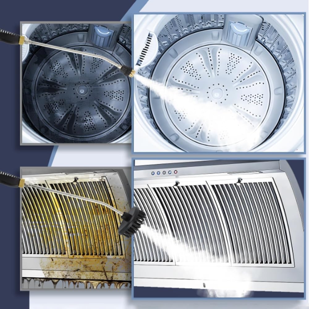 スチームクリーナー 2500W 高温スチーム洗浄機 50PSI 高圧 6段階調整 105℃除菌・殺菌・ダニ除 スチームクリーナーセット 延長ロッドと3種類ノズル付き - 3